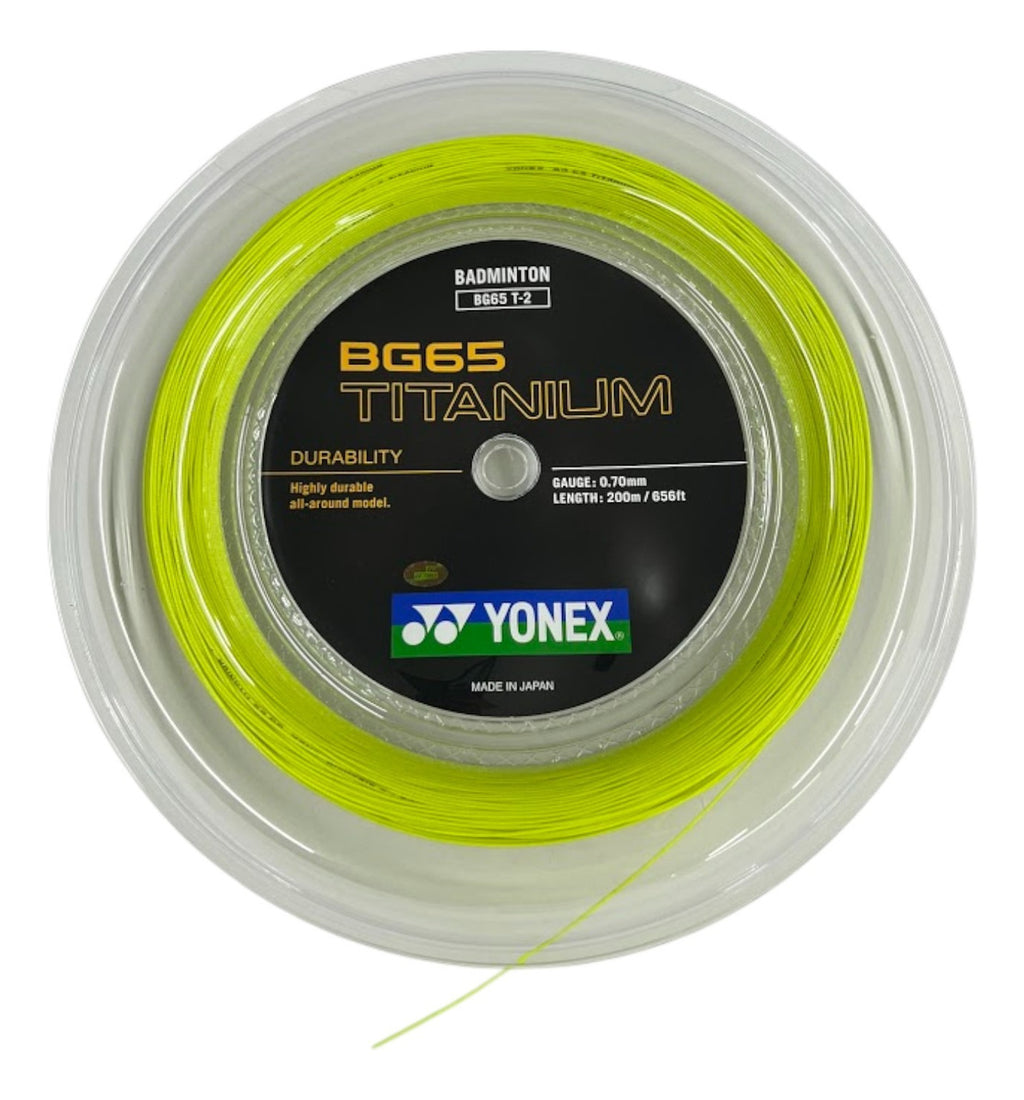Rollo De Cuerda Para Badminton Yonex Bg65 Titanium Yellow