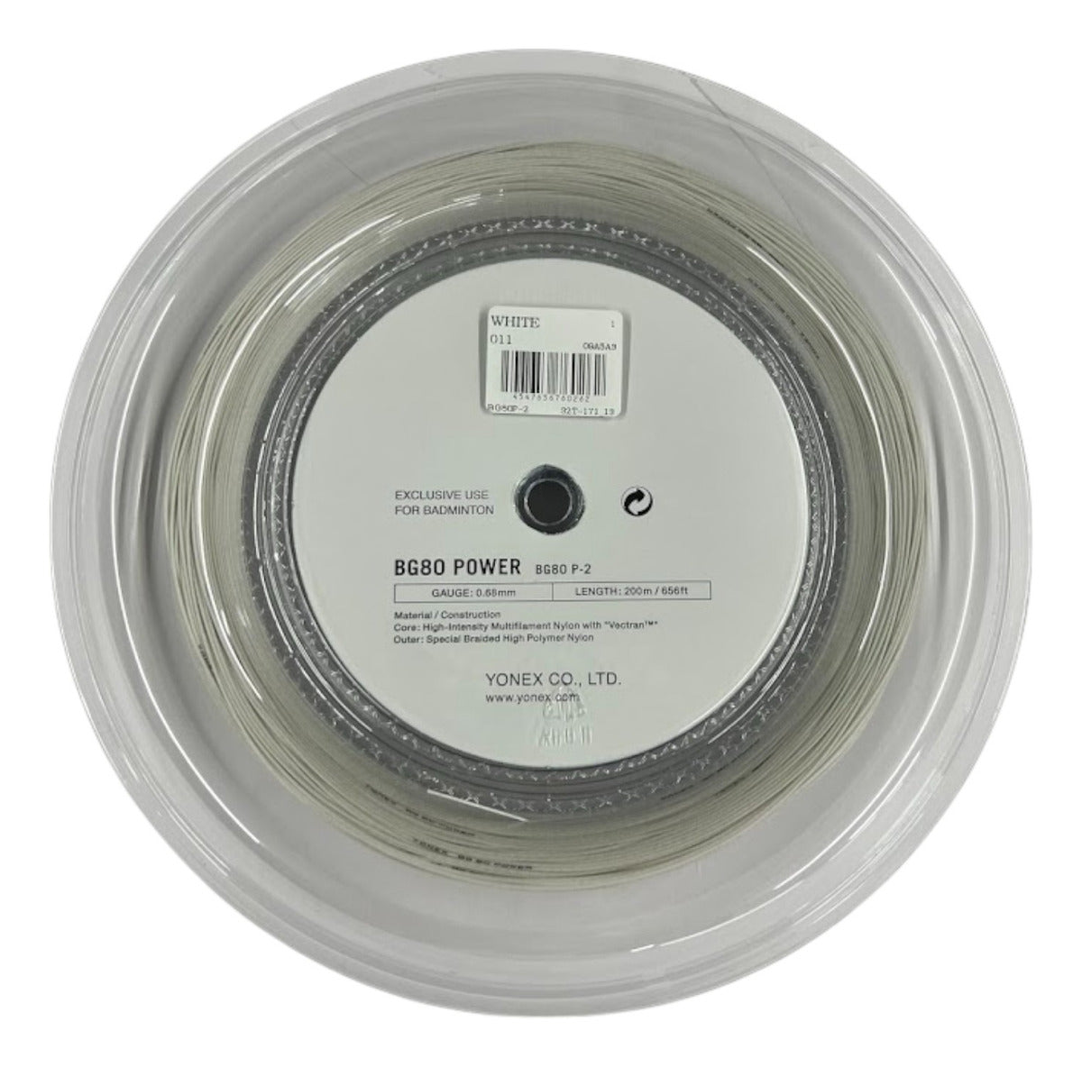 Rollo De Cuerda Para Badminton Yonex Bg80 Power White