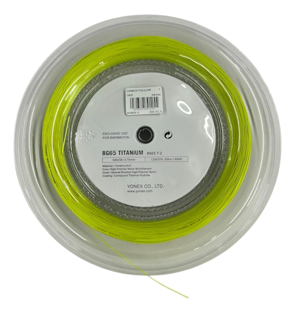 Rollo De Cuerda Para Badminton Yonex Bg65 Titanium Yellow