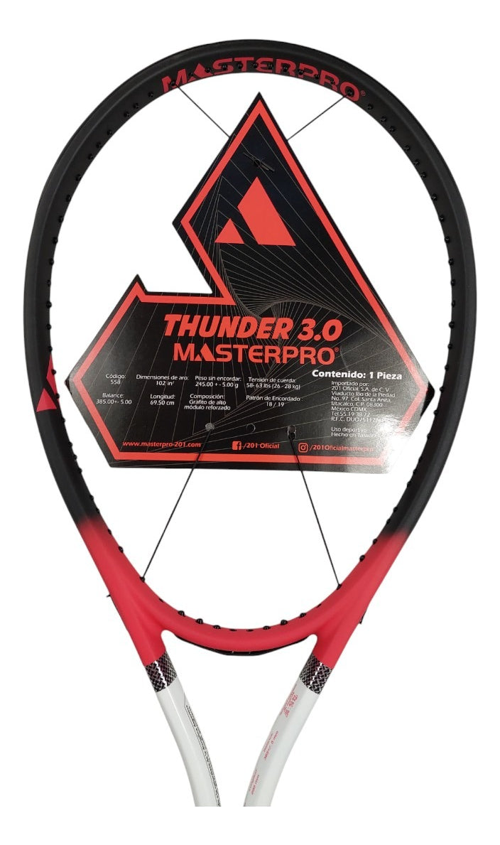 Raqueta Para Frontenis Master Pro 3.0 Clásica Thunder  1/8