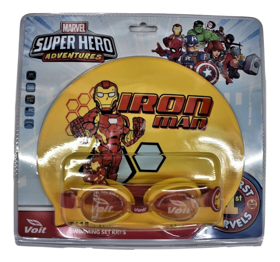Goggle Y Gorra Voit Super Hero Marvel Iron Man Infantil