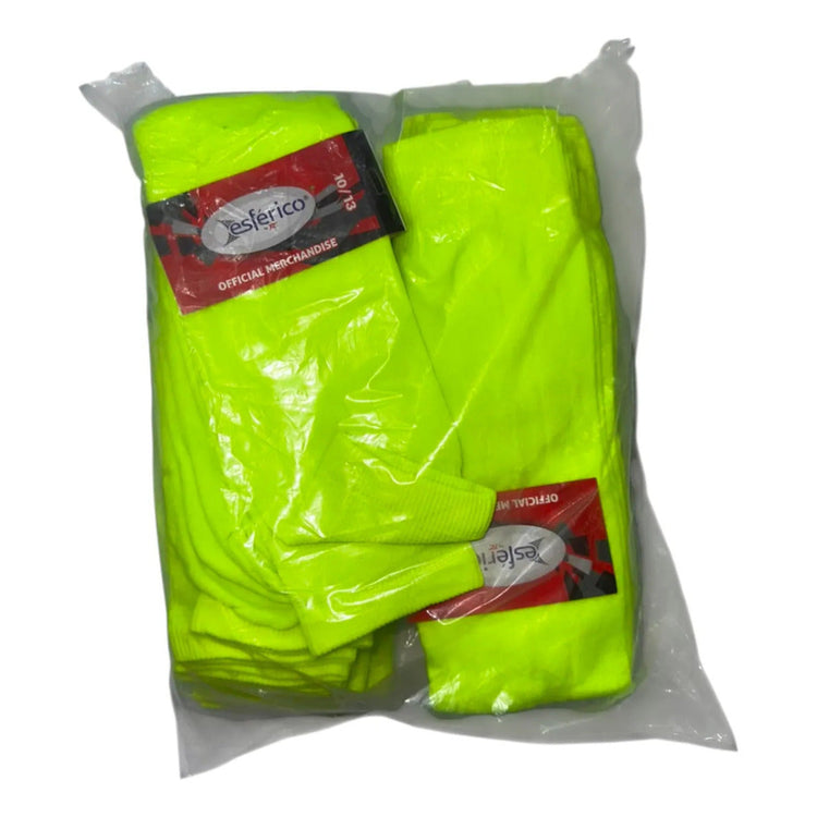 Pack 12 Pares Medias Deportivas Juveniles 10-13 Amarill Neon