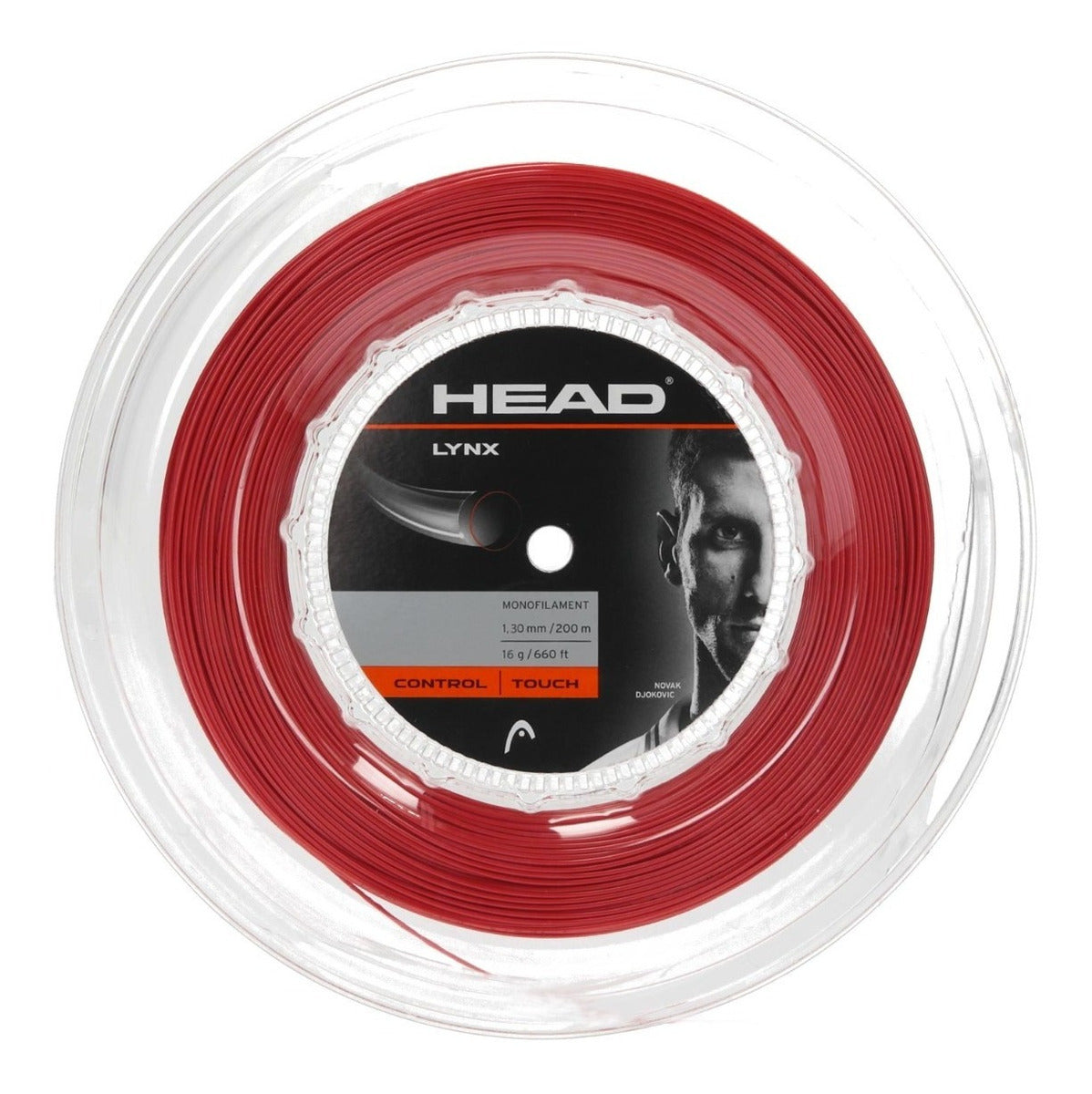 Rollo De Cuerda Para Raqueta Head Lynx Rojo 1.30mm 200mts
