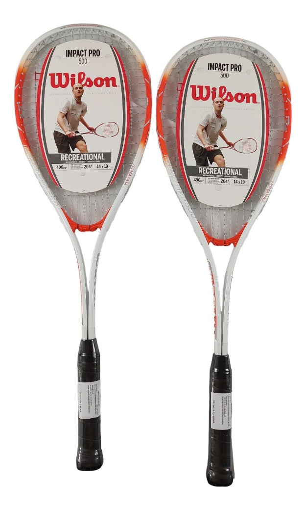 2  Pack Raqueta Para Squash Wilson Impact Pro Naranja