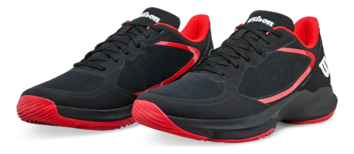 Tenis De Padel Wilson Hurakn Lite Negro Rojo 7mx