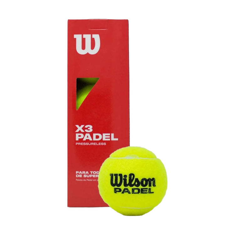 Pelota Wilson Para Padel X3 Sin Presión Bote Con 3 Pelotas