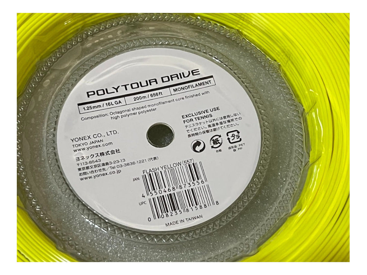 Rollo De Cuerda Yonex Polytour Drive Spin 1.25mm Yellow 200m