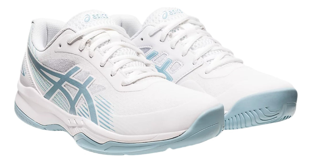 Tenis Asics Gel Game 8 White Smoke Blue Para Dama 7mx 10.5us