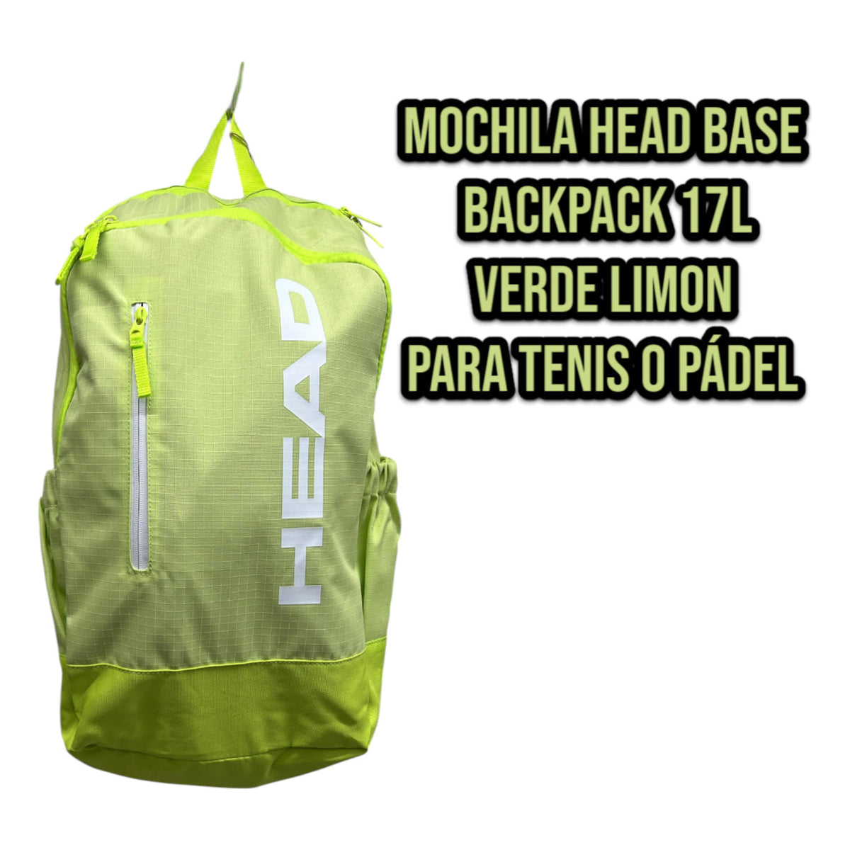 Mochila Head Base Backpack 17l Verde Limon Para 2 Raquetas