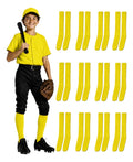 Pack 12 Pares Medias Deportivas Juveniles 10-13 Amarillo Can