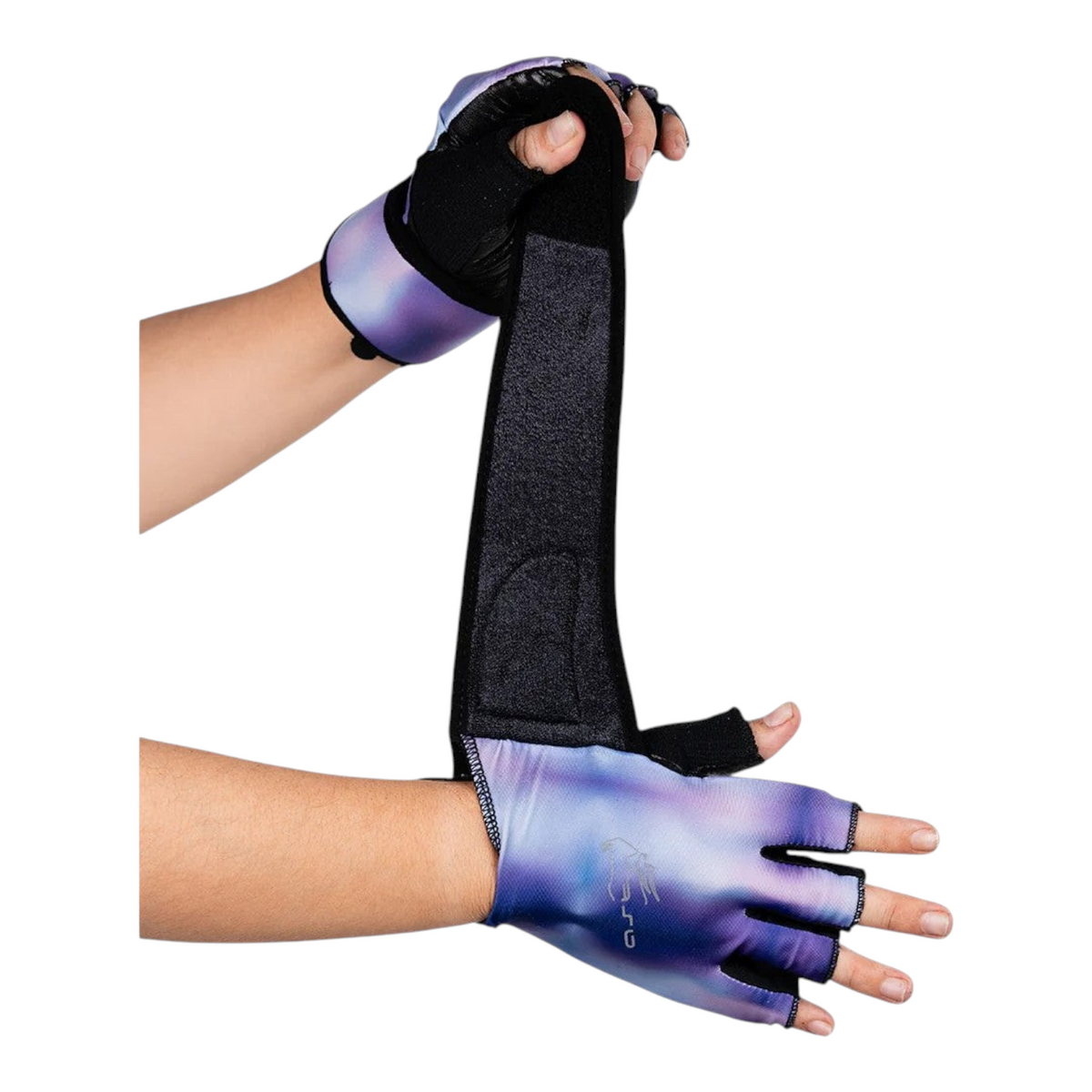 Guantes de gimnasio Radach Sports para dama en color lila con sistema de muñequera SWS y palma reforzada
