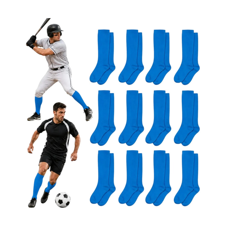 Pack 12 Pares Medias Deportivas Adulto Béisbol Fútbol Cielo