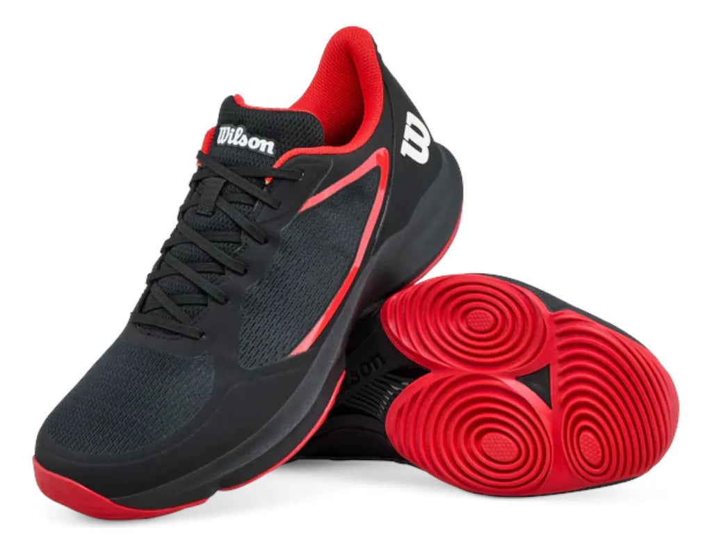 Tenis De Padel Wilson Hurakn Lite Negro Rojo 8mx