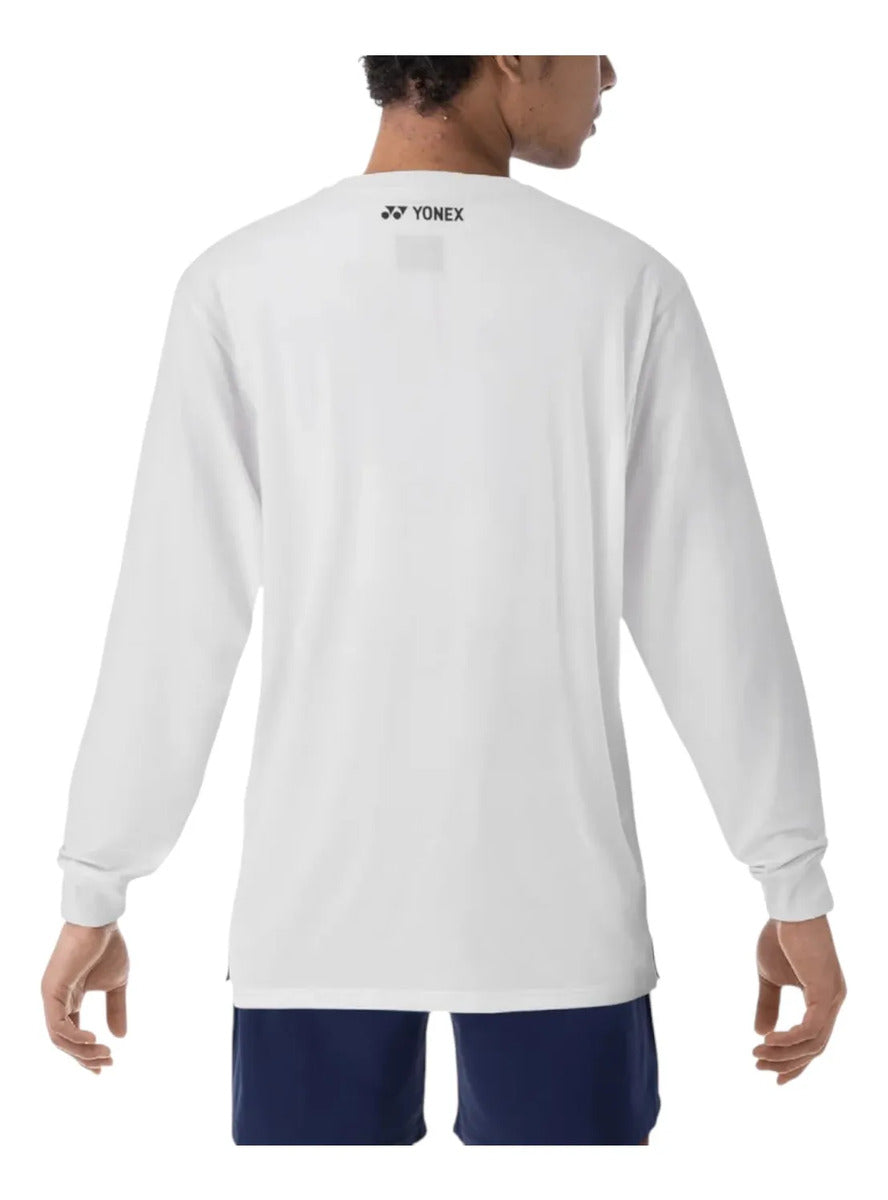 Playera Yonex 16623ex Manga Larga Blanca Tenis Uv
