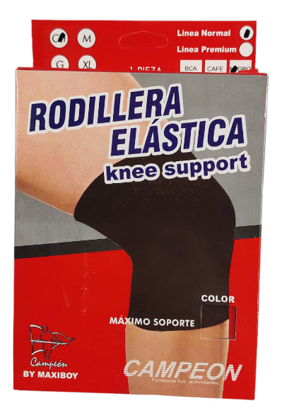 Rodillera Elástica Para Meniscos Cerrada Campeón Negro