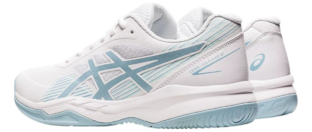 Tenis Asics Gel Game 8 White Smoke Blue Para Dama 7mx 10.5us