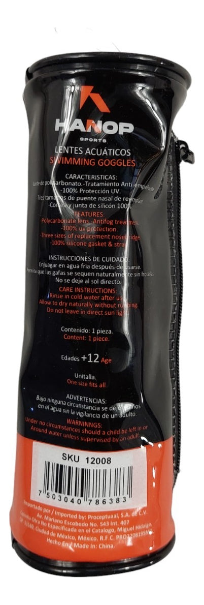 Goggle De Natación Hanop G556 Adulto Azul