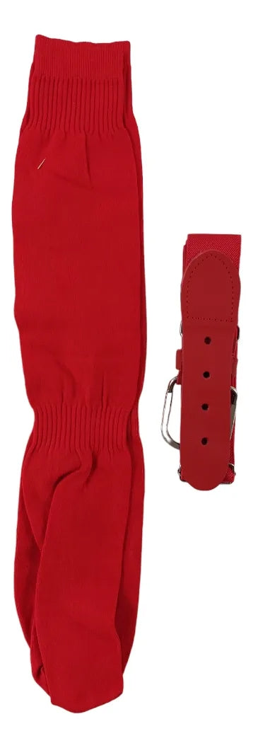 Pantalón Béisbol Radach Talla 32 Blanco Medias Cinto Rojo