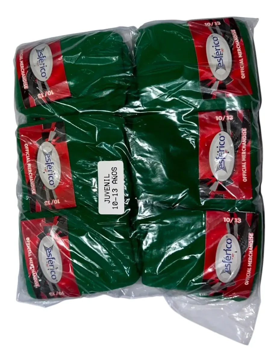 Pack 12 Pares Medias Deportivas Juveniles 10-13 Verde