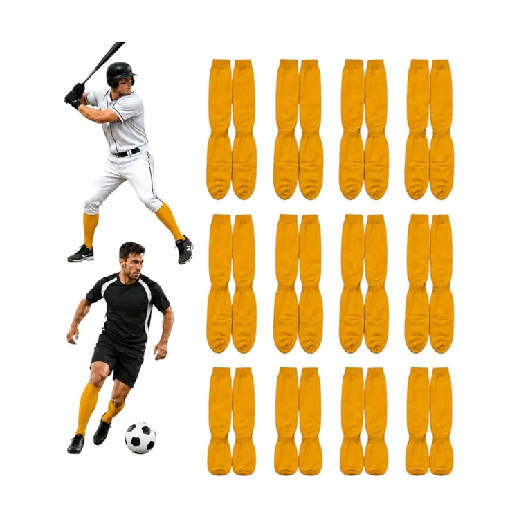 Pack 12 Pares Medias Deportivas Adulto Béisbol Fútbol Amaril