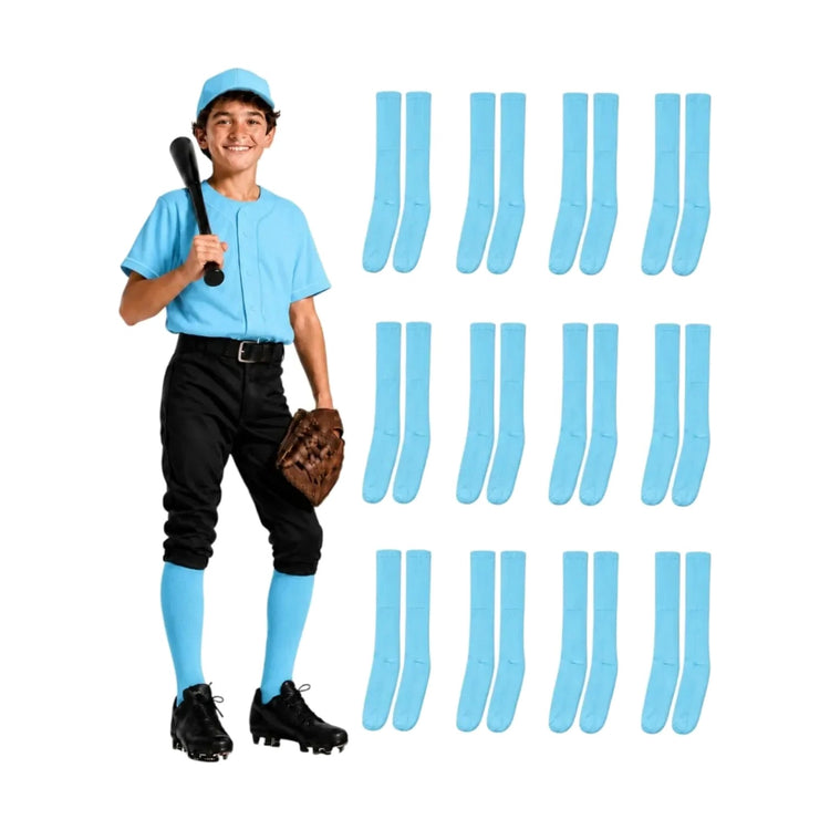 Pack 12 Pares Medias Deportivas Juveniles 10-13 Cielo