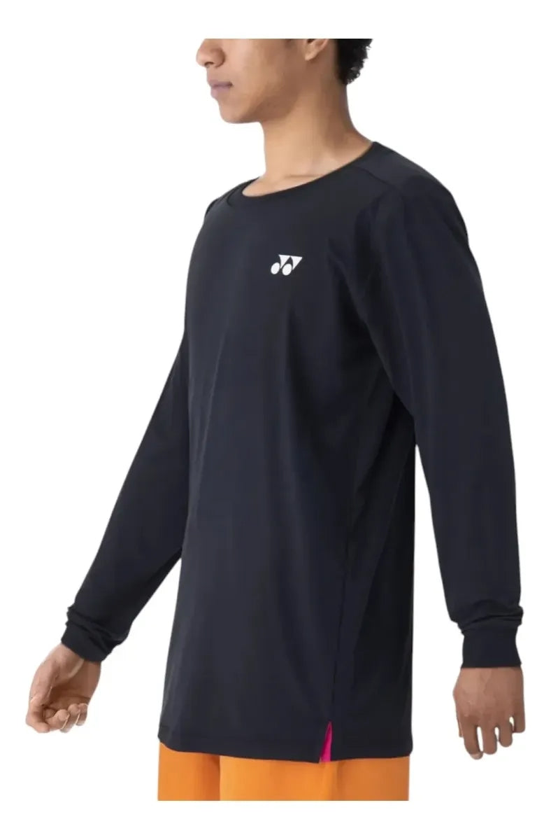 Playera Yonex 16623ex Manga Larga Negra Tenis Uv