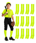 Pack 12 Pares Medias Deportivas Juveniles 10-13 Amarill Neon
