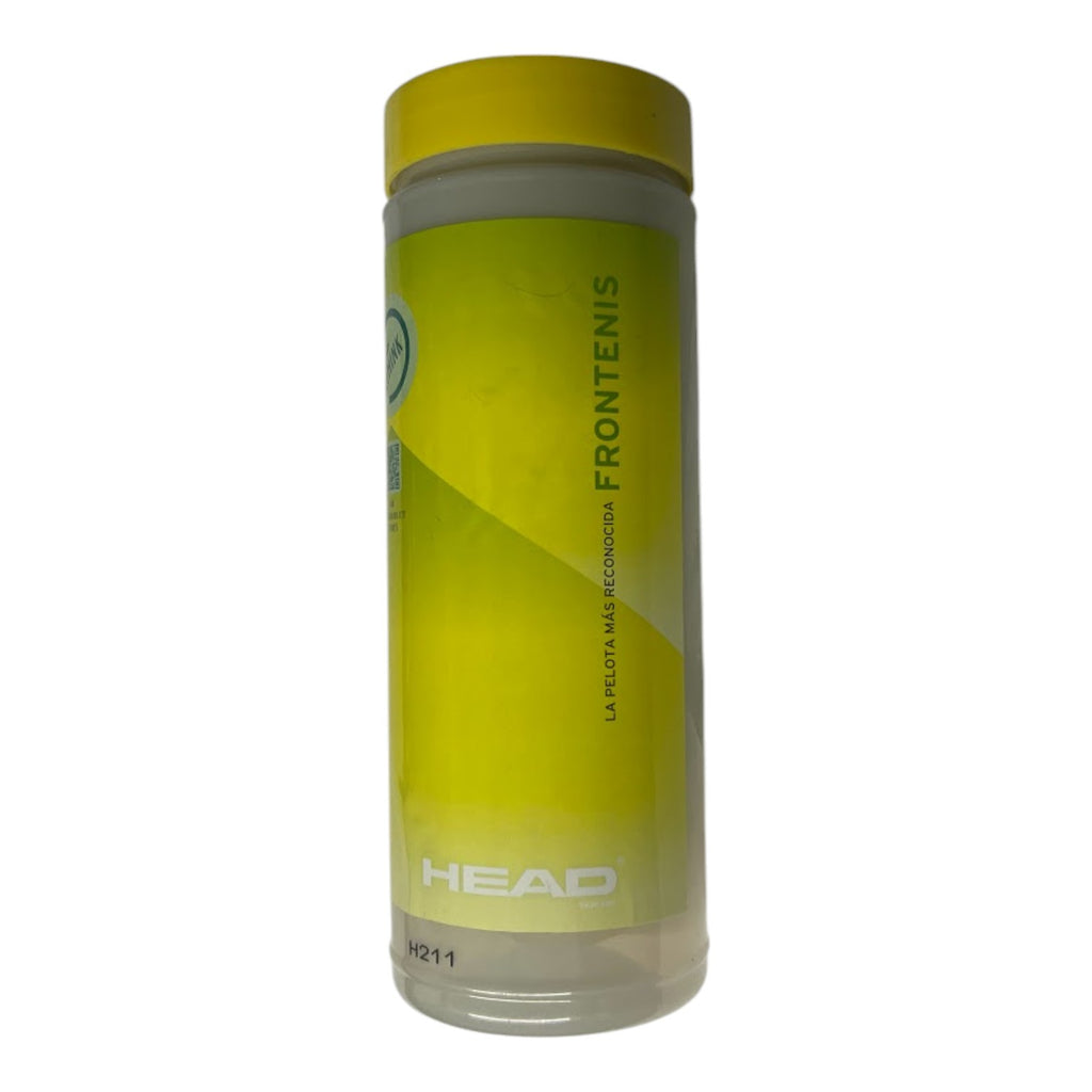 Pelota de frontenis Head amarilla, bote con 3 pelotas, marca Head