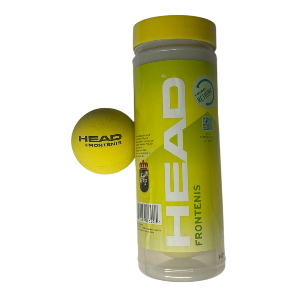 Pelota de frontenis Head amarilla, bote con 3 pelotas, marca Head