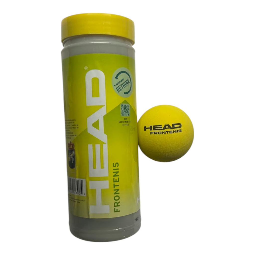Pelota de frontenis Head amarilla, bote con 3 pelotas, marca Head