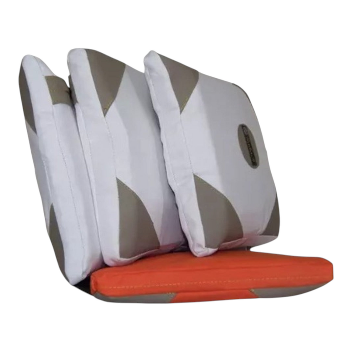 Set de 4 almohadillas Radach Sports para beisbol infantil en color blanco, gris y naranja con refuerzos de piel