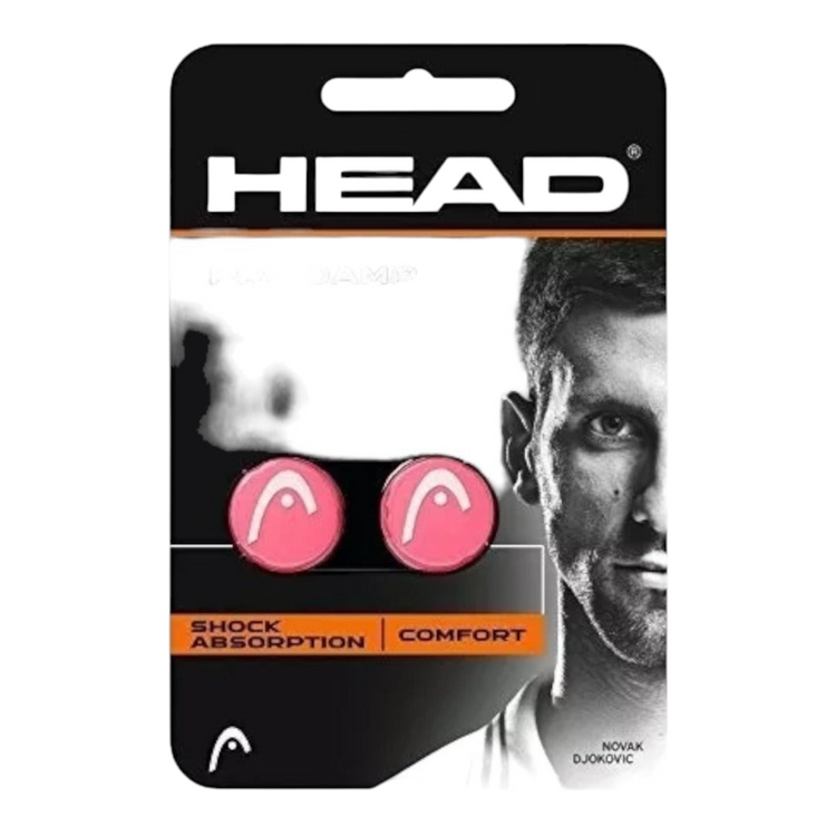 Antivibradores de tenis Radach Sports Head Pro Damp en color rosa con logo blanco para absorción de impactos