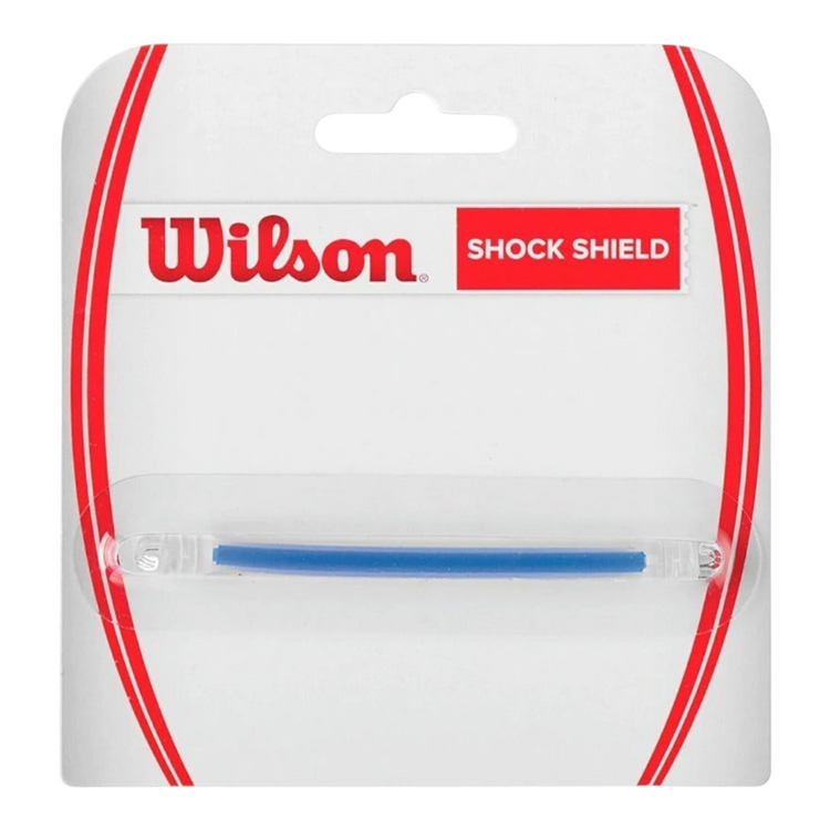 Antivibrador de tenis azul Wilson Shock Shield en su empaque original de Radach Sports para mayor confort al golpear.