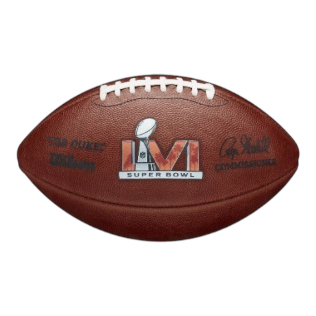 Balón de fútbol americano Radach Sports Wilson The Duke oficial del Super Bowl LVI fabricado en piel marrón