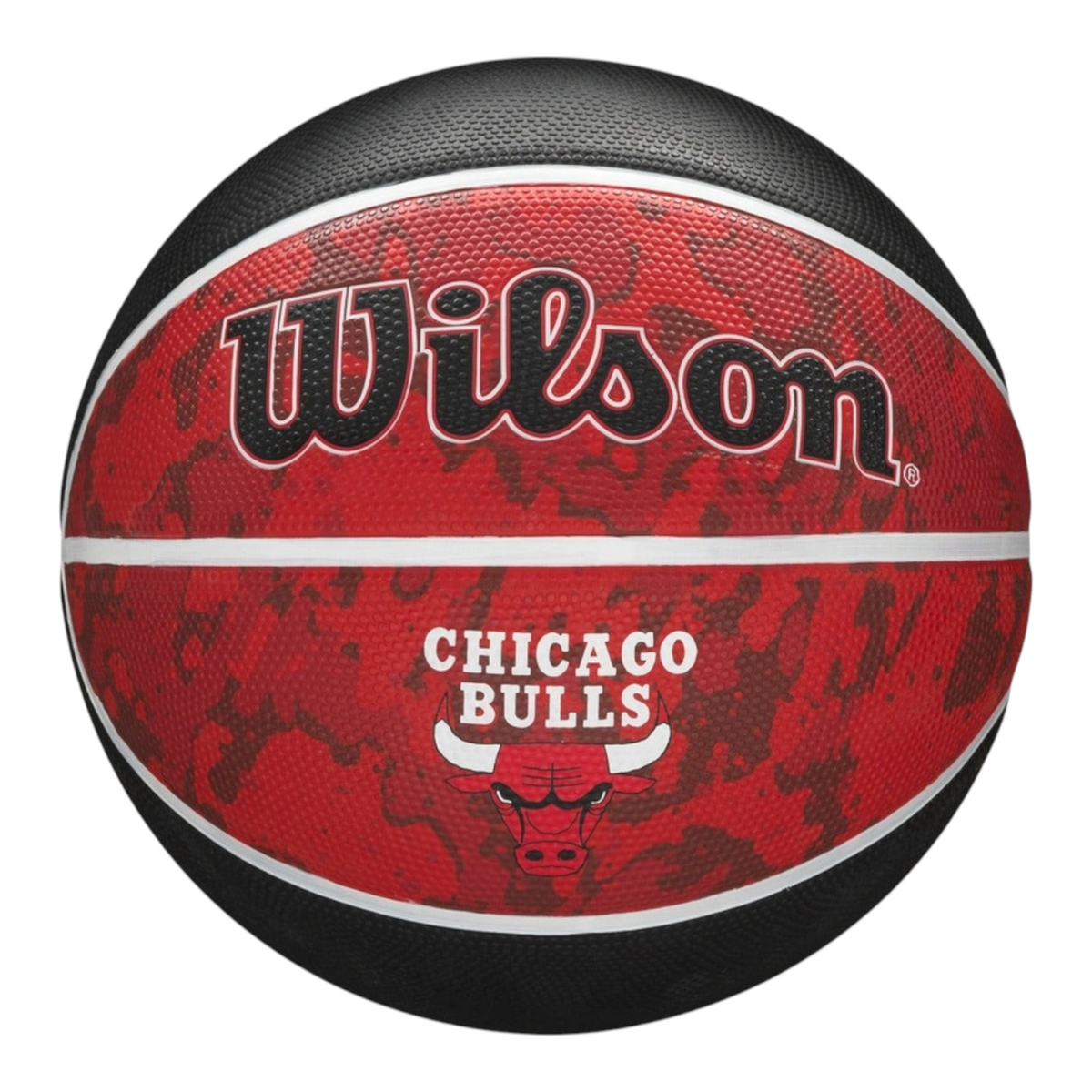 Balón de baloncesto Radach Sports Wilson NBA Chicago Bulls talla 7 con diseño rojo y negro de alto rendimiento
