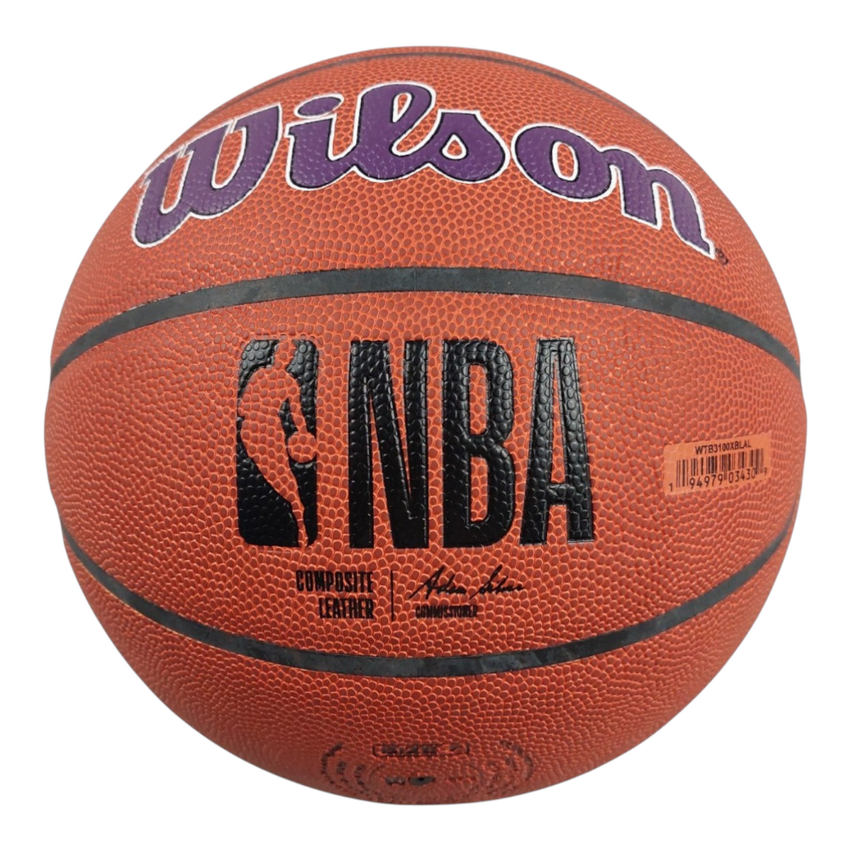 Balón de baloncesto Radach Sports Wilson NBA Team Alliance Lakers con textura de cuero compuesto y logotipos oficiales