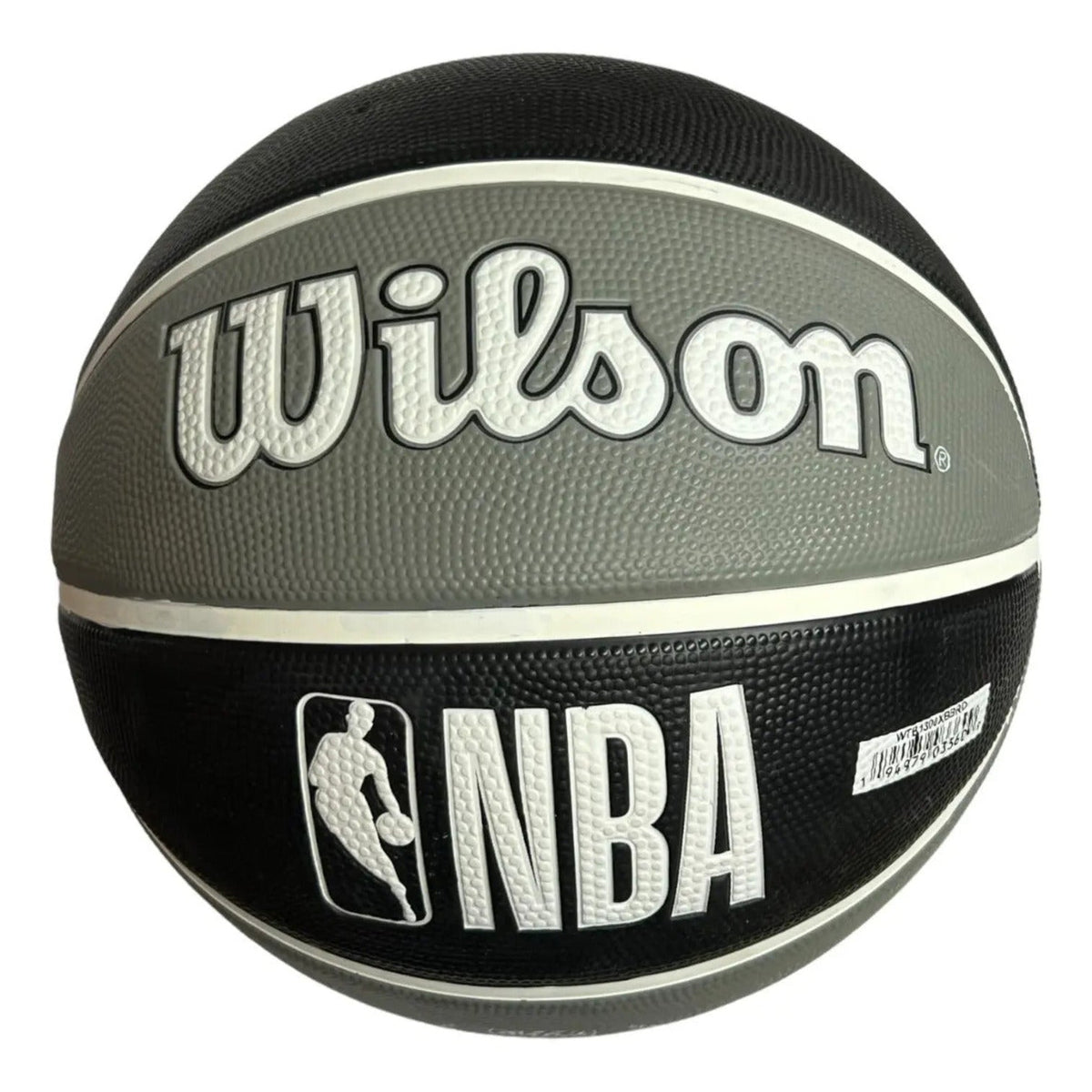 Balón de baloncesto Wilson NBA Tribute Nets talla 7 en color negro y gris con logotipos oficiales de Radach Sports