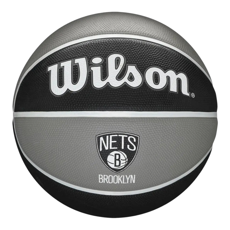 Balón de baloncesto Radach Sports Wilson NBA Tribute de los Brooklyn Nets en color negro y gris, talla 7