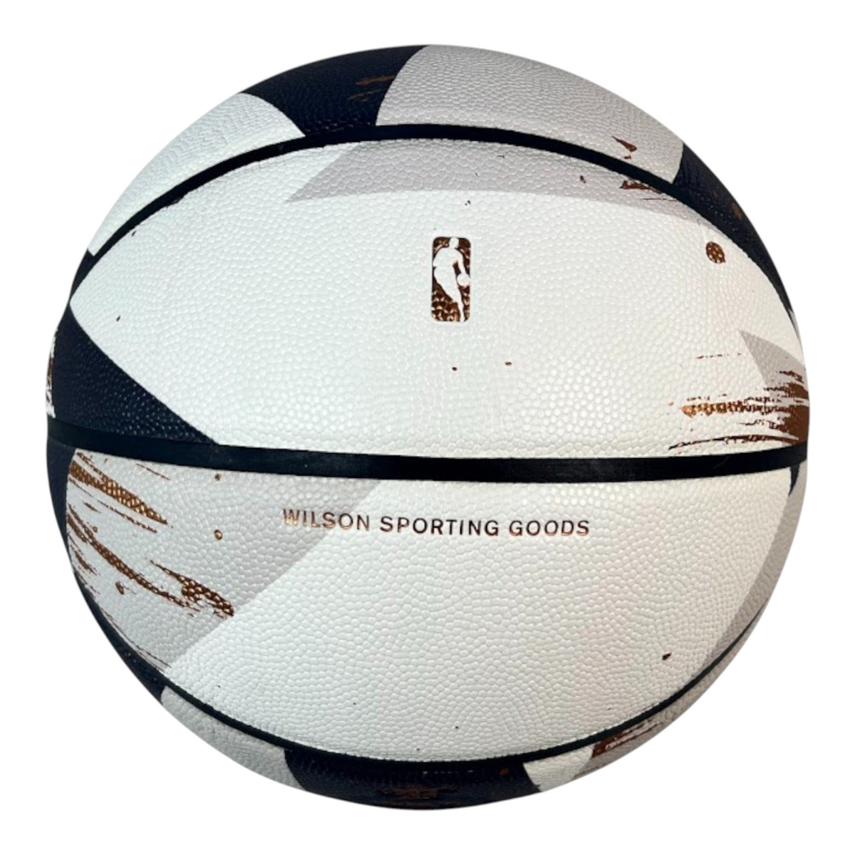Balón de baloncesto Radach Sports Wilson NBA Expression color champán y blanco con diseño gráfico y logo oficial