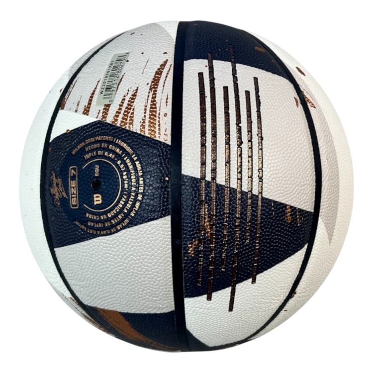 Balón de baloncesto Radach Sports Wilson NBA Expression talla 7 en color blanco y champán con diseño geométrico