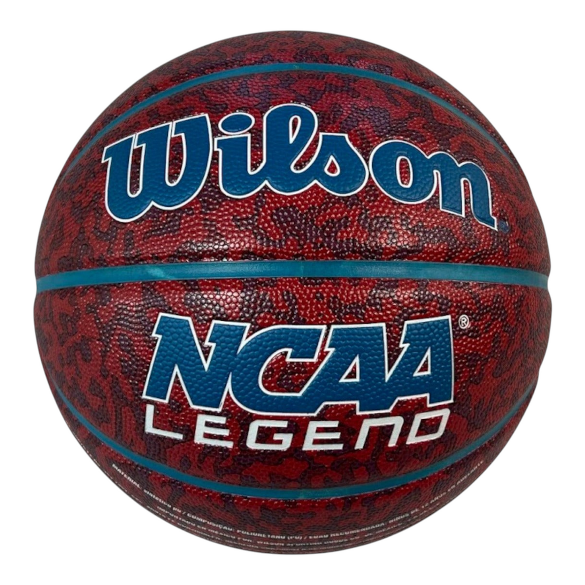 Balón de baloncesto Wilson NCAA Legend rojo con diseño texturizado y canales profundos de Radach Sports