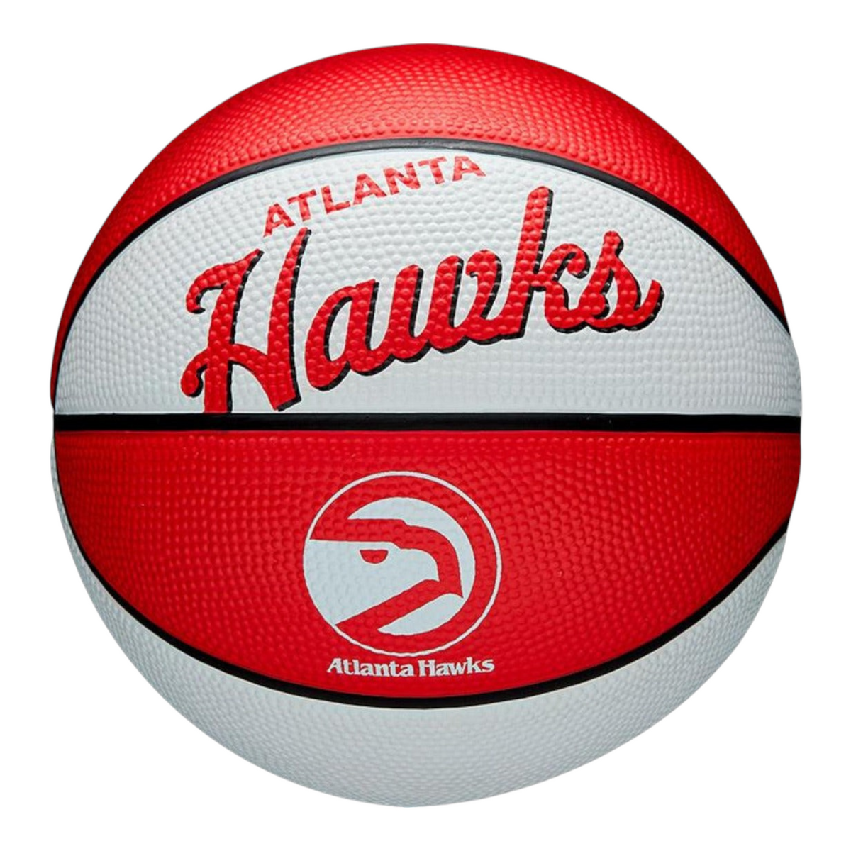 Mini balón de básquetbol Radach Sports Wilson NBA Atlanta Hawks retro de goma roja y blanca tamaño 3