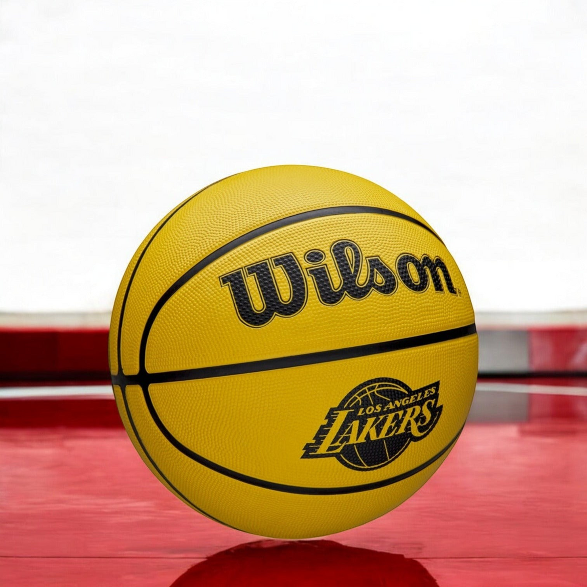 Balón de baloncesto Radach Sports Wilson NBA Team Tribute Lakers talla 7 amarillo con logo oficial para exteriores