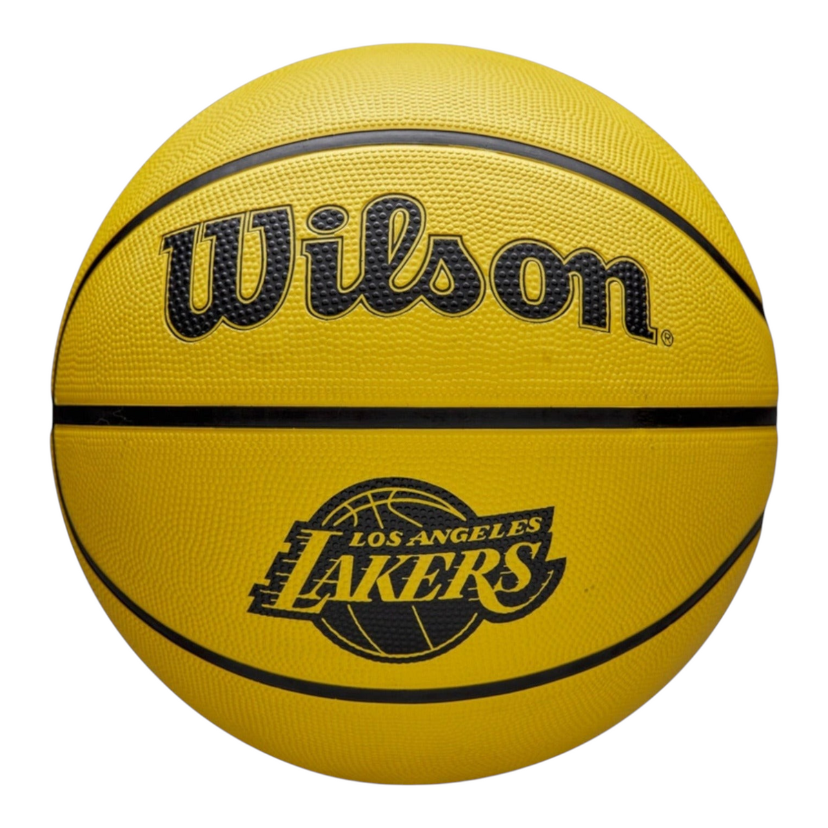 Balón de básquetbol Wilson NBA Team Tribute Lakers talla 7 color amarillo con logo oficial en Radach Sports