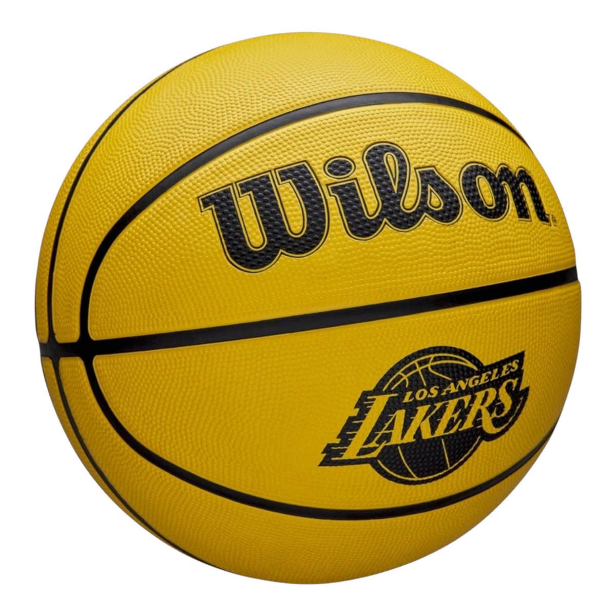 Balón de básquetbol Wilson NBA Team Tribute Lakers talla 7 color amarillo con logo oficial para exteriores Radach Sports
