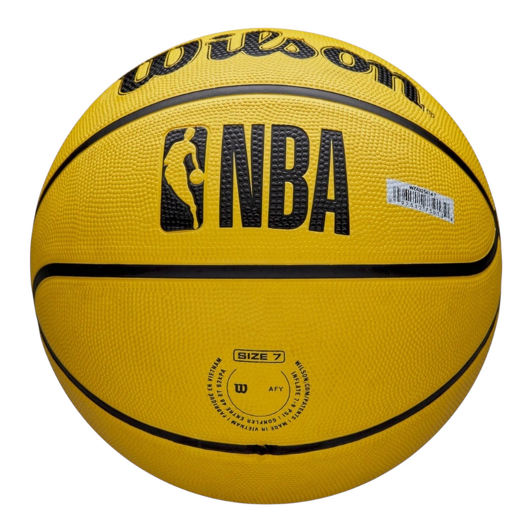 Balón de básquetbol Wilson NBA Team Tribute Lakers talla 7 color amarillo con logo oficial de Radach Sports
