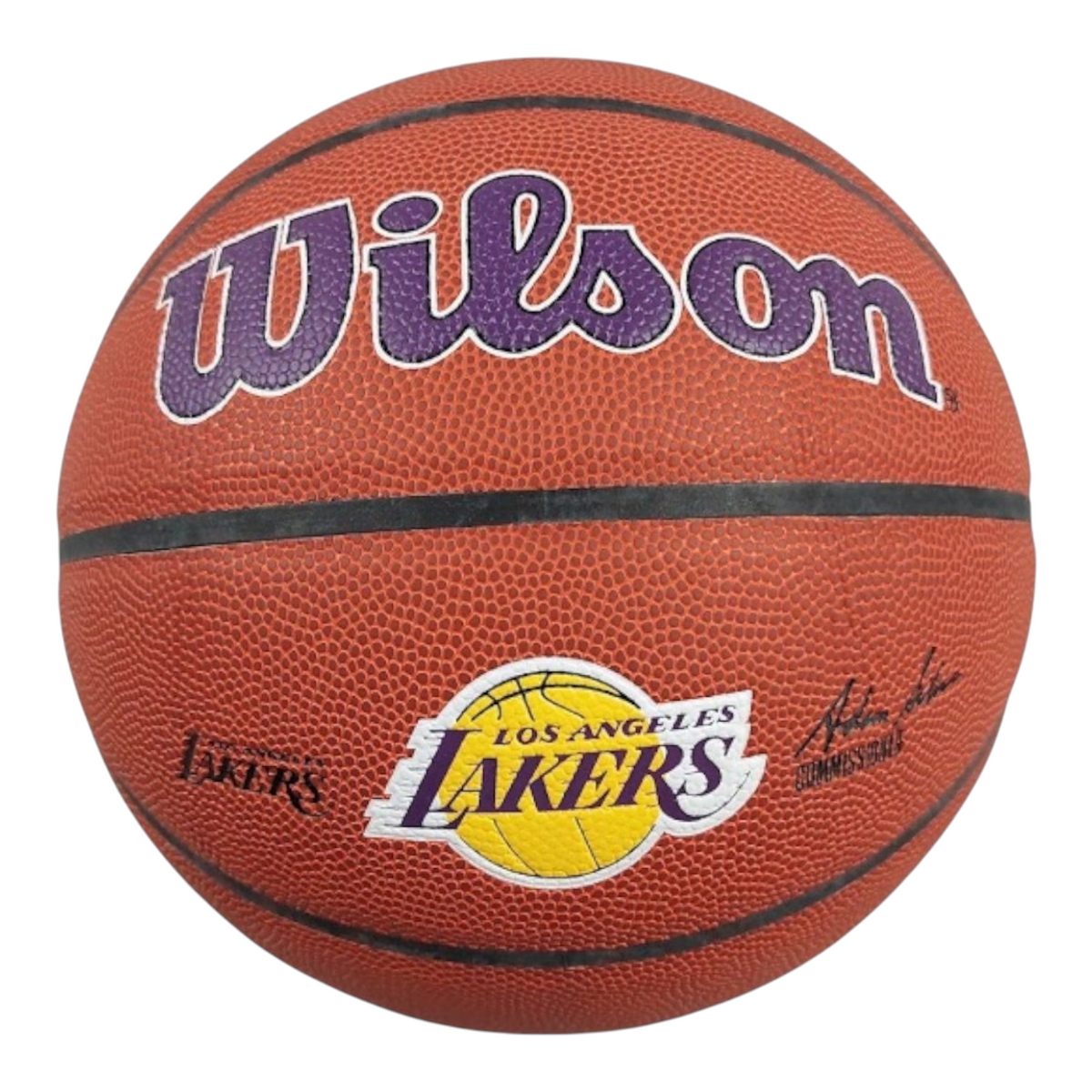 Balón de baloncesto Radach Sports Wilson NBA Team Alliance Lakers con superficie texturizada y logotipos oficiales