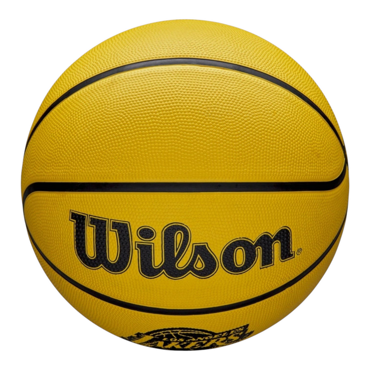 Balón de básquetbol Radach Sports Wilson NBA Lakers número 7 amarillo con logo del equipo para exteriores