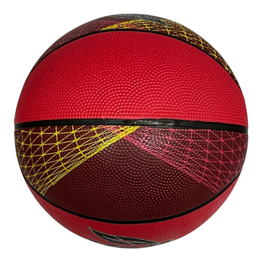 Balón de basquetbol Radach Sports Voit Stellar número 5 de hule rojo con diseño geométrico para niños