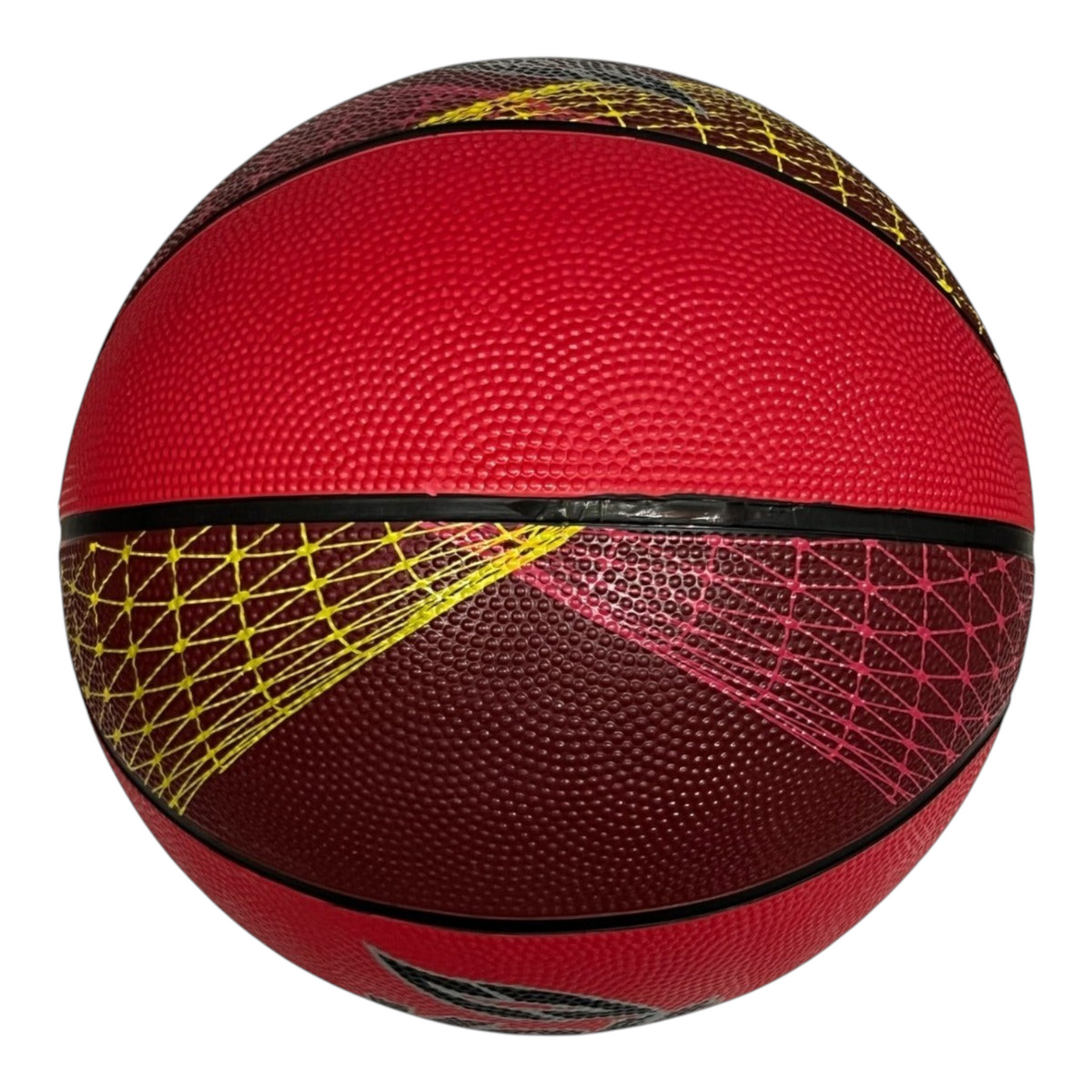 Balón de basquetbol Radach Sports Voit Stellar número 5 de hule rojo con diseño geométrico para niños